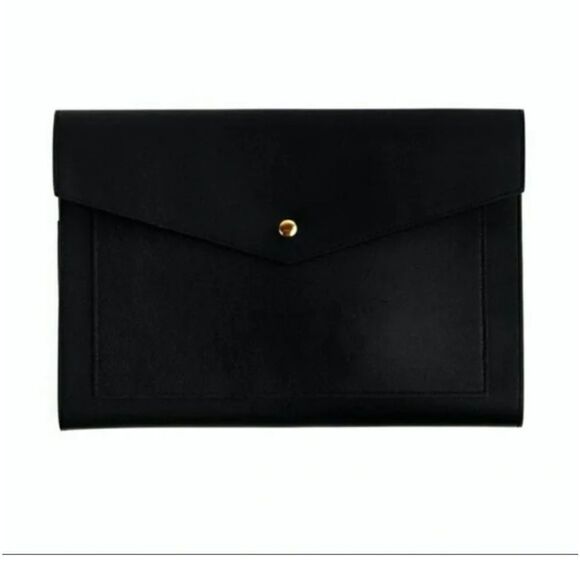 Glass Ladder & Co Megan Portfolio Black Vegan Clutch Portfolio - Picture 8 of 12